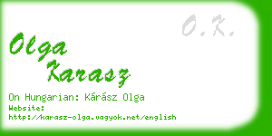olga karasz business card